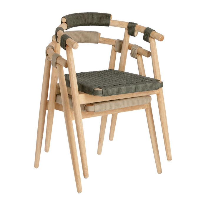Kave Home - Majela stoel in massief 100% FSC eucalyptus met eiken