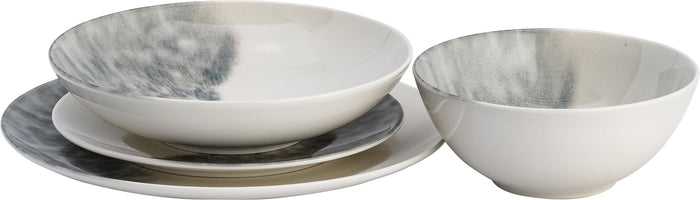 Lite-Body - Serviesset Hermes - 6 personen - 24 delig - Wit Grijs