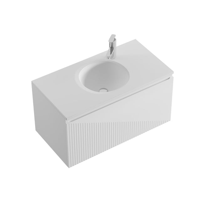 Badplaats Badkamermeubel Set Santana 90 cm - Wit - Badmeubel