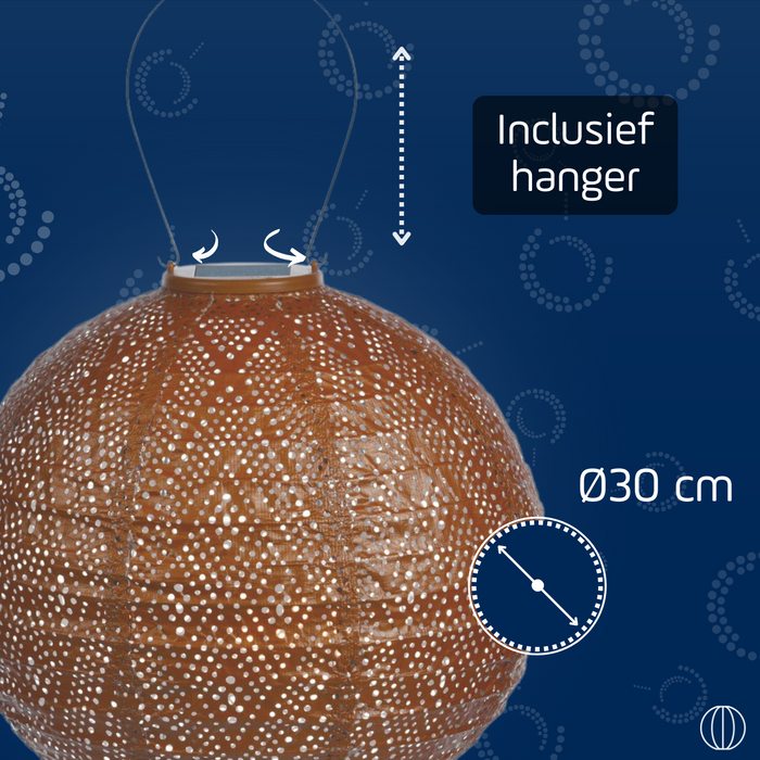 Lumiz Solar tuinverlichting Ikat Rond - 30 cm - Koper