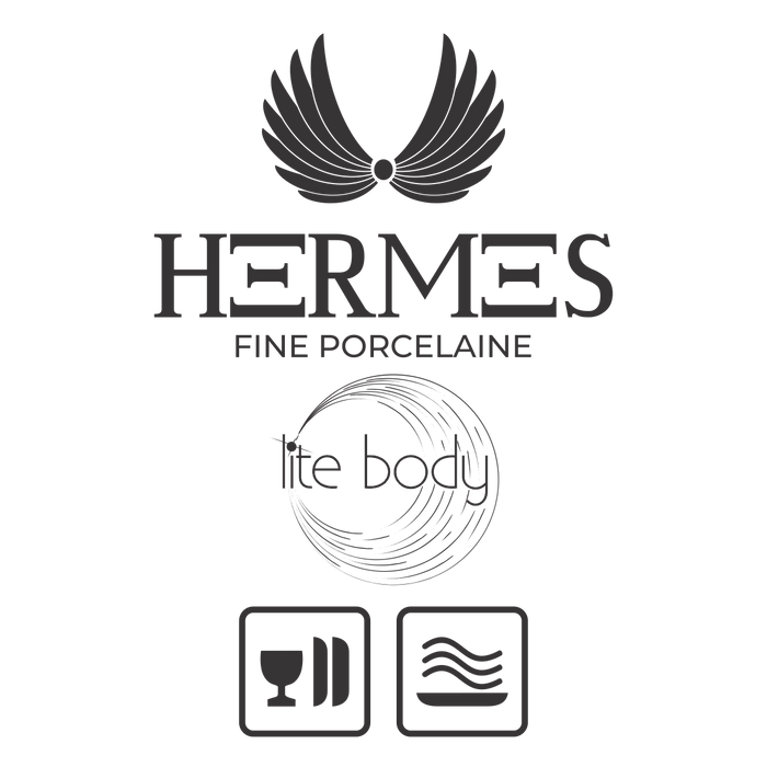 Lite-Body - Serviesset Hermes - 6 personen - 24 delig - Wit Grijs