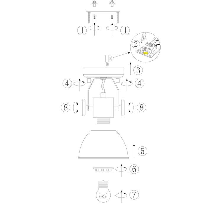 Mexlite Plafondlamp Gearwood 7968GR Grijs