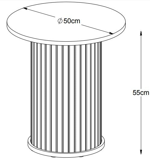 by fonQ Alon Bijzettafel Pilaar Ø 50 cm - Smoked Eiken