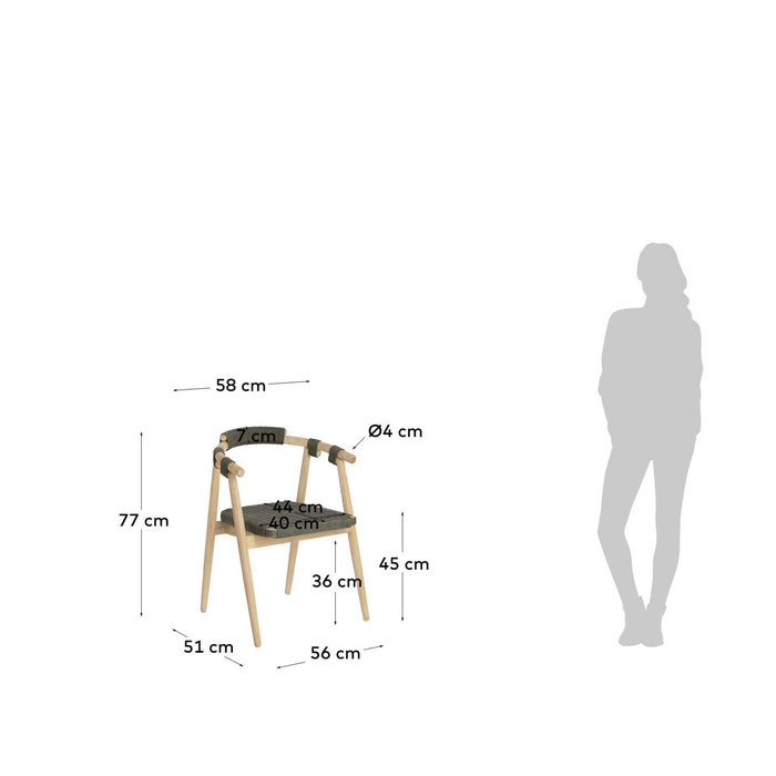 Kave Home - Majela stoel in massief 100% FSC eucalyptus met eiken