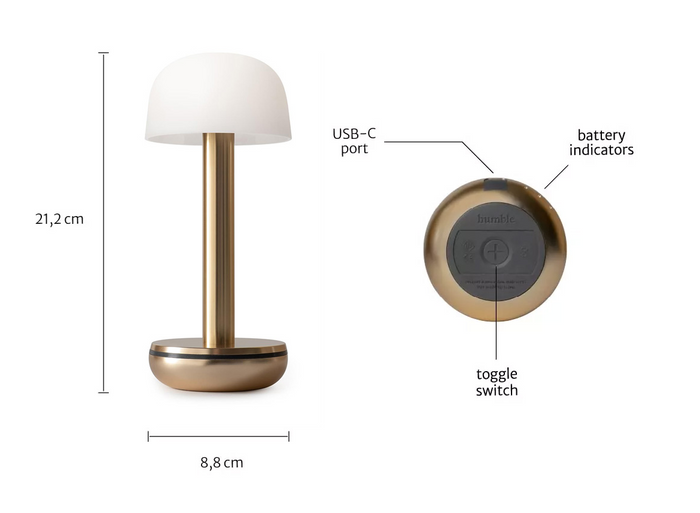 Humble Two Oplaadbare Tafellamp - Gold