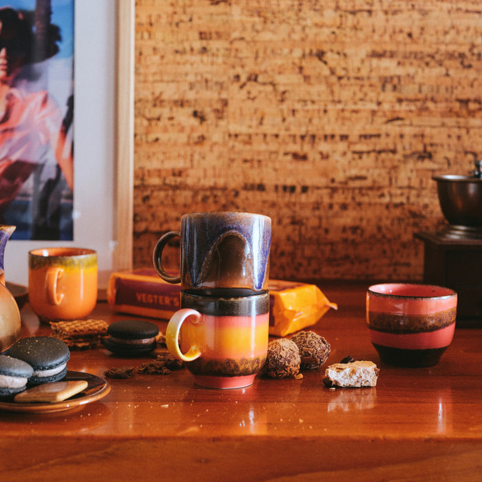 HKliving 70's  Koffiekop 0,25 L - Set van 4 - Brazil
