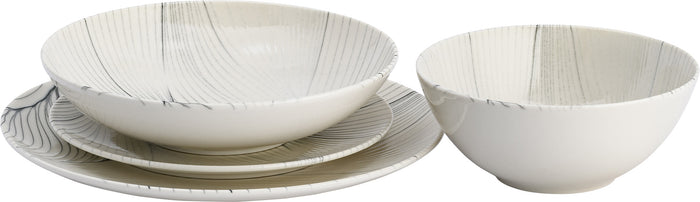 Lite-Body - Serviesset Hermes - 6 personen - 24 delig - Wit wave grijs