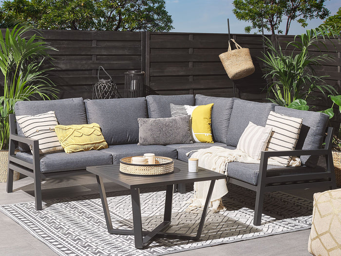 Beliani - VIZZINI - Loungeset voor 5 - Grijs - Aluminium