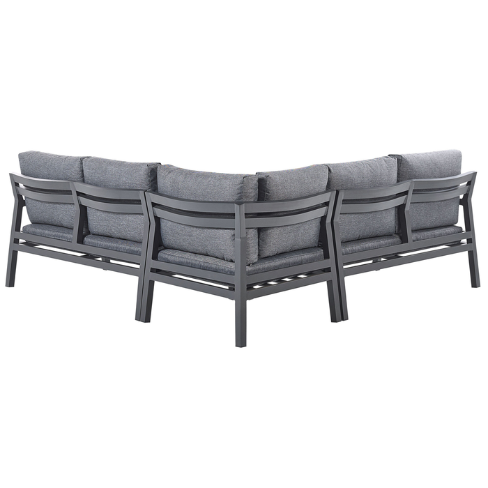 Beliani - VIZZINI - Loungeset voor 5 - Grijs - Aluminium