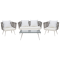 Beliani - RAGUSA - Loungeset voor 4 - Wit - PE rotan