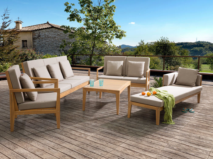 Beliani-PATAJA-Loungeset voor 7-Grijs-FSC® gecertificeerd acaciahout