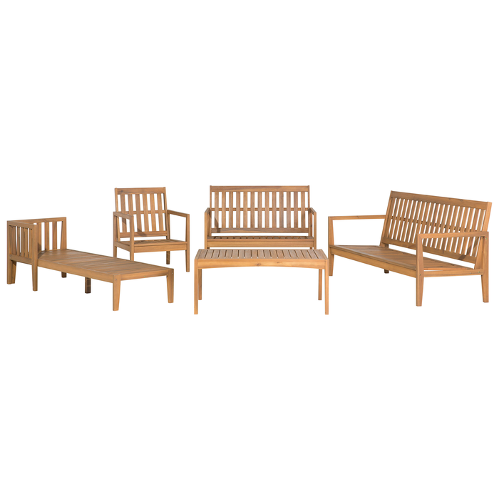 Beliani-PATAJA-Loungeset voor 7-Grijs-FSC® gecertificeerd acaciahout