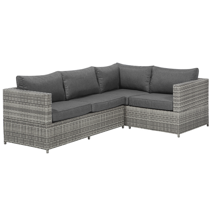 Beliani - AVOLA - Loungeset voor 4 - Grijs - PE rotan