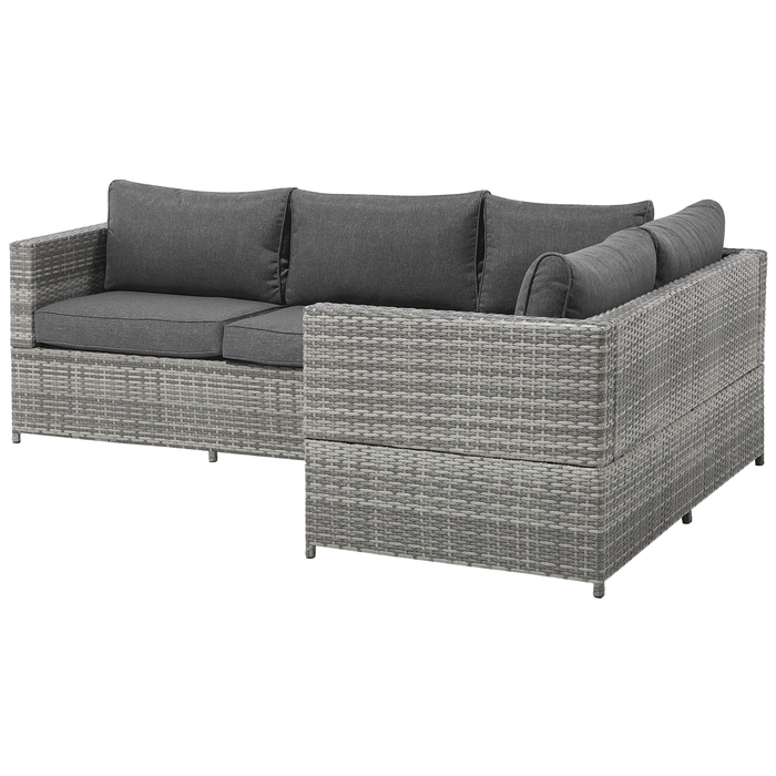Beliani - AVOLA - Loungeset voor 4 - Grijs - PE rotan