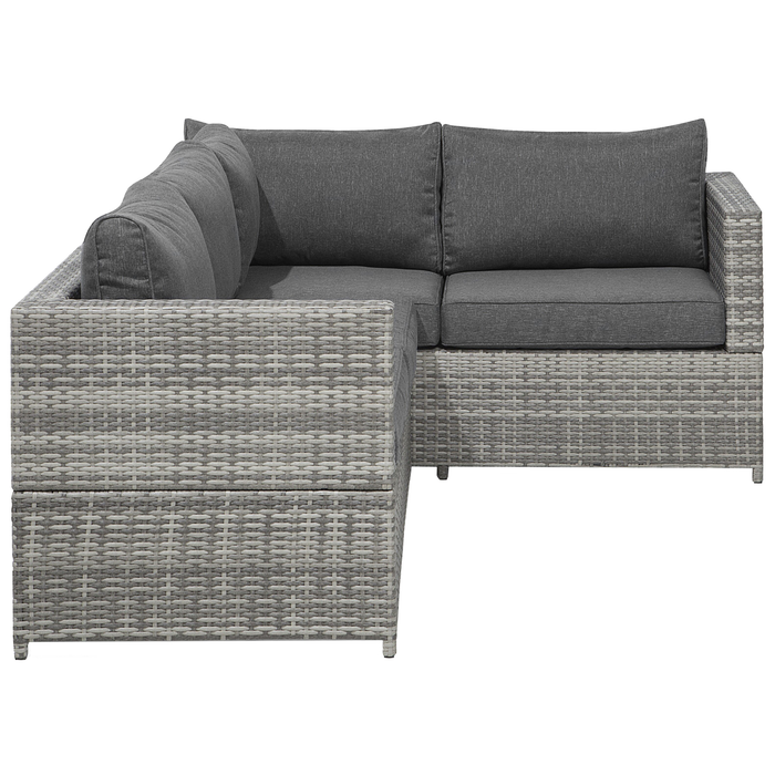 Beliani - AVOLA - Loungeset voor 4 - Grijs - PE rotan