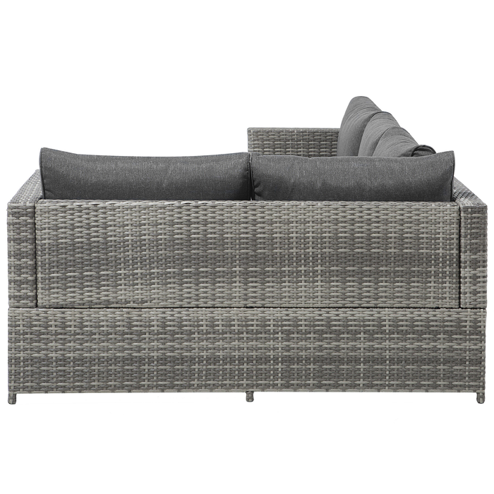 Beliani - AVOLA - Loungeset voor 4 - Grijs - PE rotan