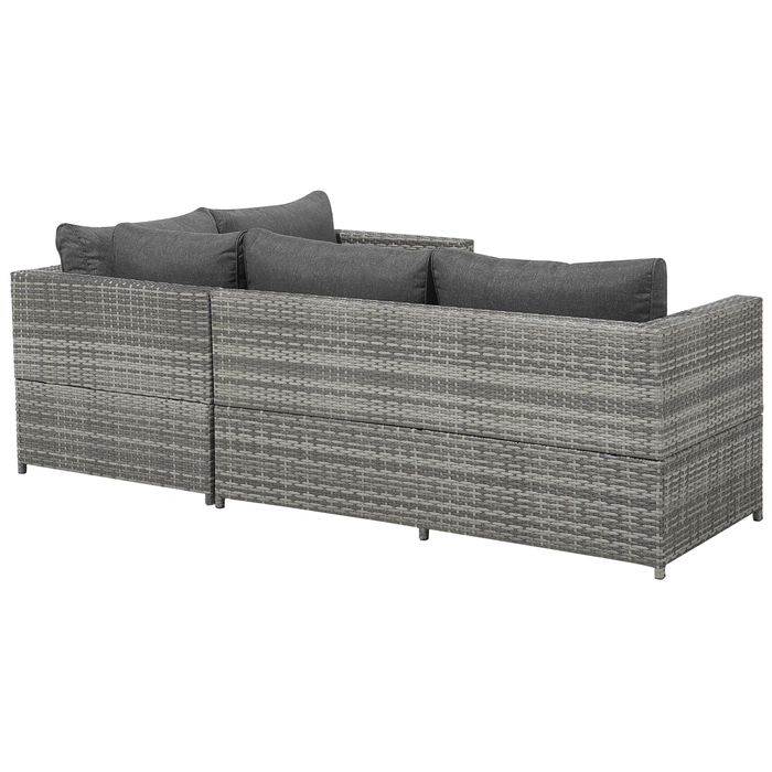 Beliani - AVOLA - Loungeset voor 4 - Grijs - PE rotan