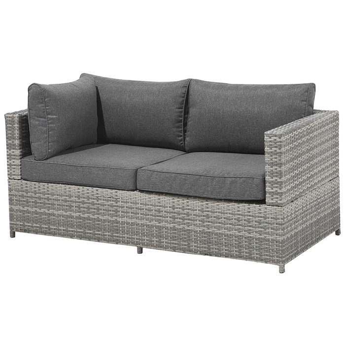 Beliani - AVOLA - Loungeset voor 4 - Grijs - PE rotan