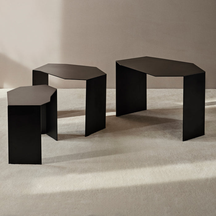 ferm LIVING Shard Cluster Bijzettafel - Set van 3 - Zwart