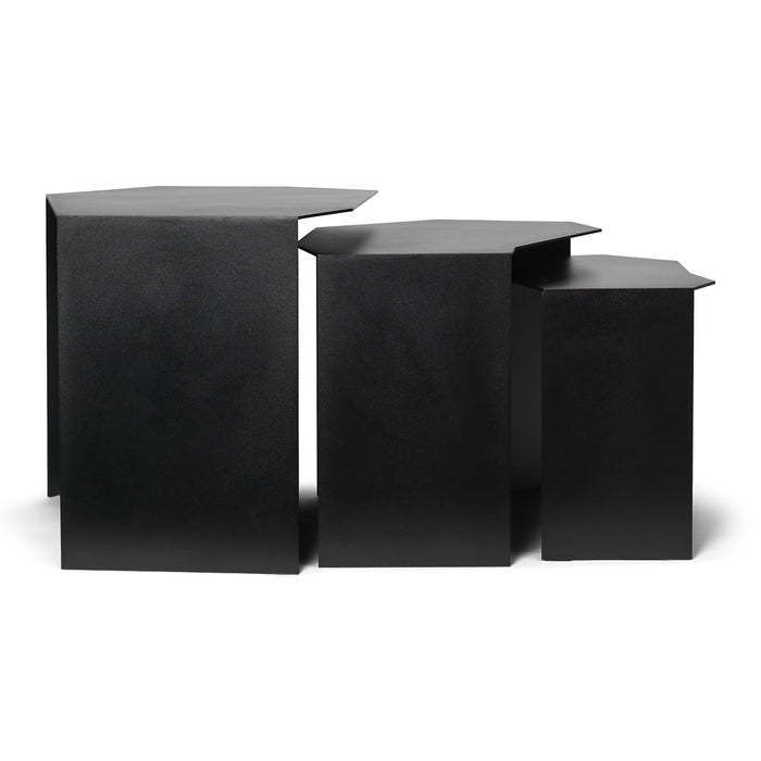 ferm LIVING Shard Cluster Bijzettafel - Set van 3 - Zwart
