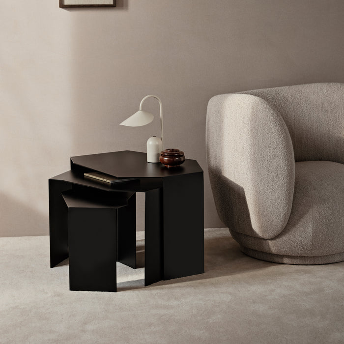 ferm LIVING Shard Cluster Bijzettafel - Set van 3 - Zwart