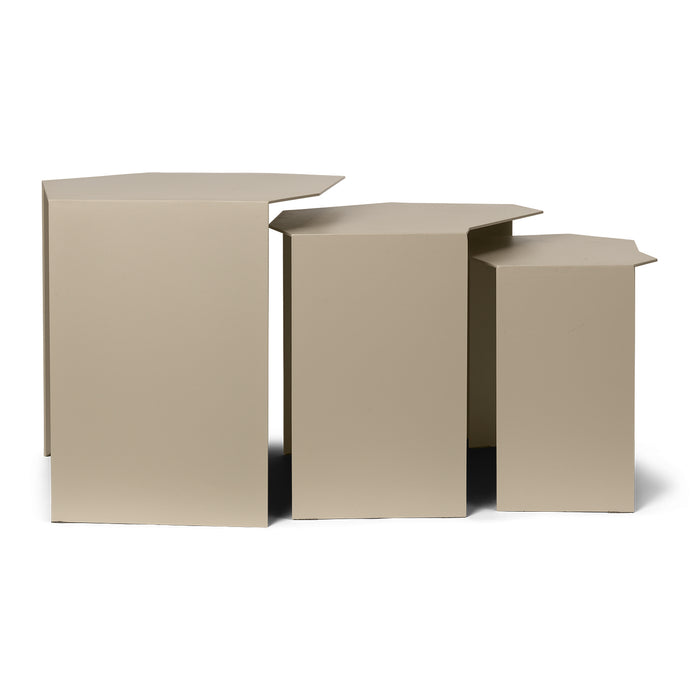 ferm LIVING Shard Cluster Bijzettafel - Set van 3 - Cashmere