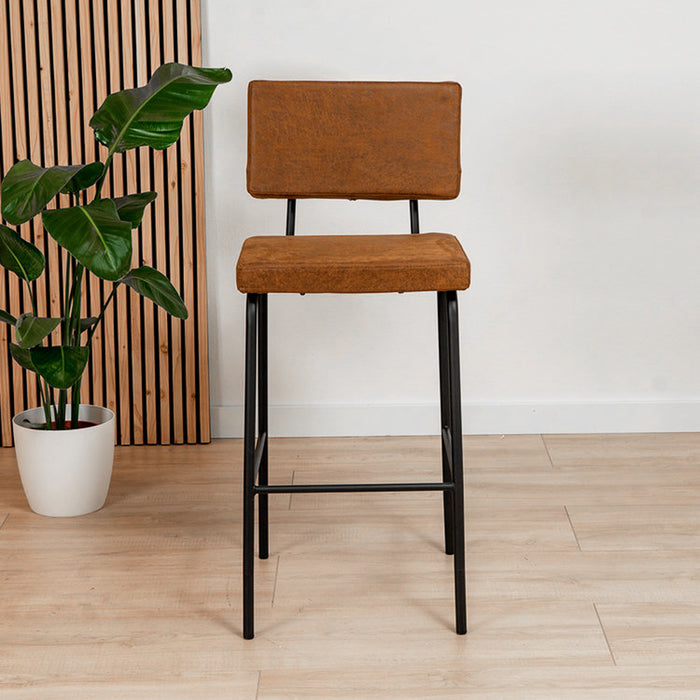 Bronx71 Industriële barkruk Espen cognac eco-leer 64-77 cm