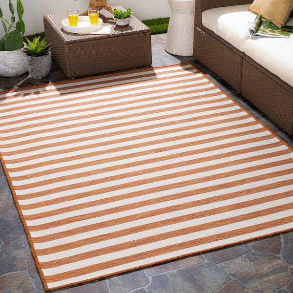 by fonQ Breezy Vloerkleed 200 x 275 cm - Steenrood/Ivoor