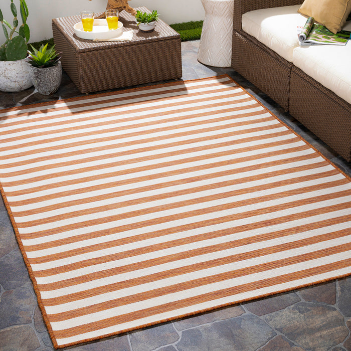 by fonQ Breezy Vloerkleed 200 x 275 cm - Steenrood/Ivoor
