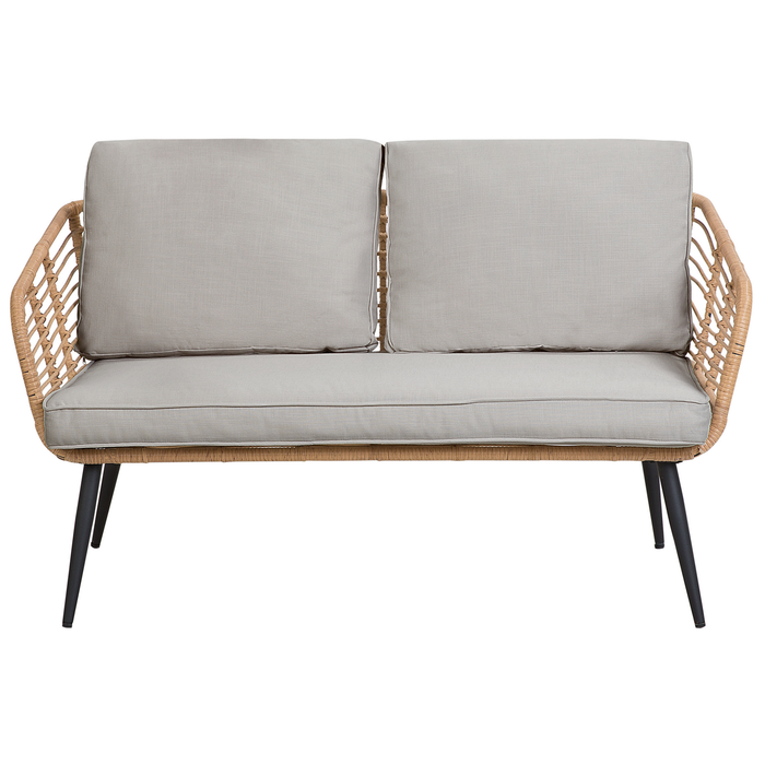Beliani - CORINTH II - Loungeset voor 4 - Natuurlijk - PE rotan