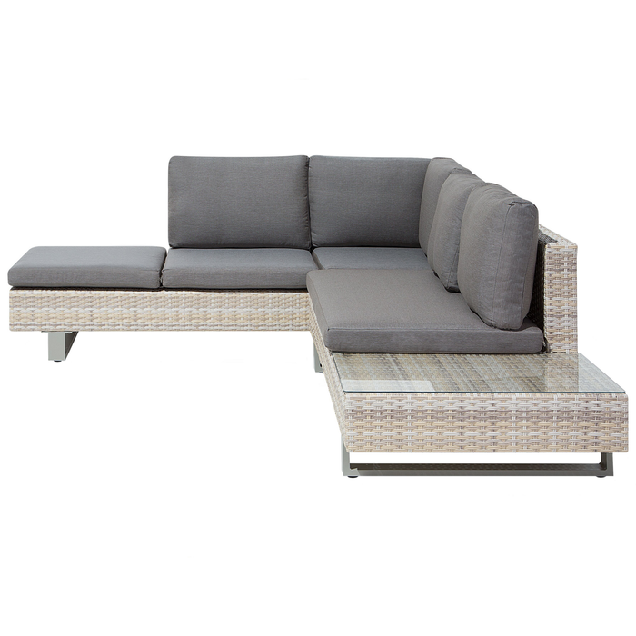 Beliani - LANCIANO - Loungeset voor 5 - Grijs - PE rotan