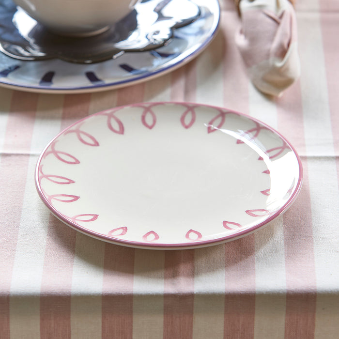 Riviera Maison ontbijtbord Roze gekleurde print - Menton - Aardewerk