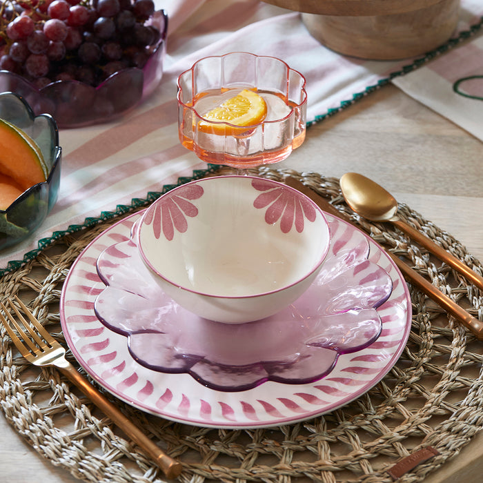 Riviera Maison dinerbord Roze gekleurde print - Menton - Aardewerk