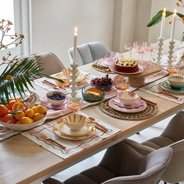 Riviera Maison dinerbord Roze gekleurde print - Menton - Aardewerk