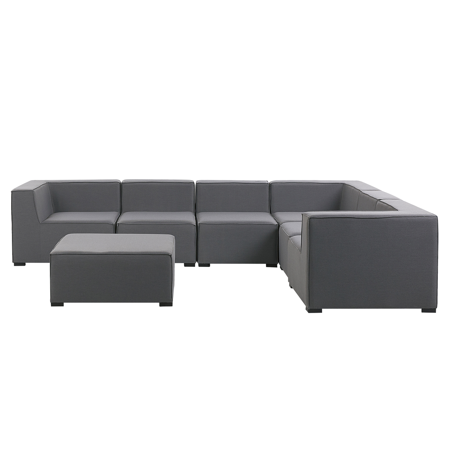 Beliani - AREZZO - Loungeset voor 7 - Grijs - Polyester
