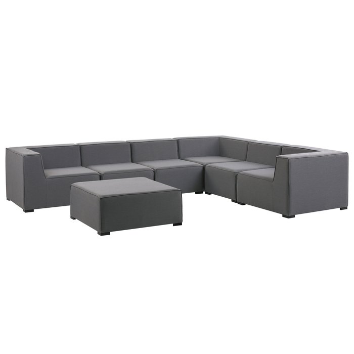 Beliani - AREZZO - Loungeset voor 7 - Grijs - Polyester