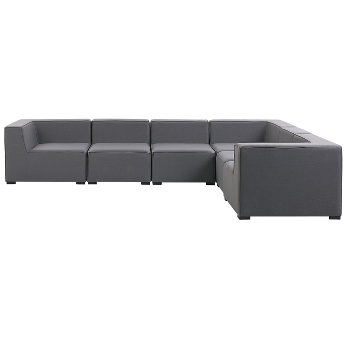 Beliani - AREZZO - Loungeset voor 7 - Grijs - Polyester