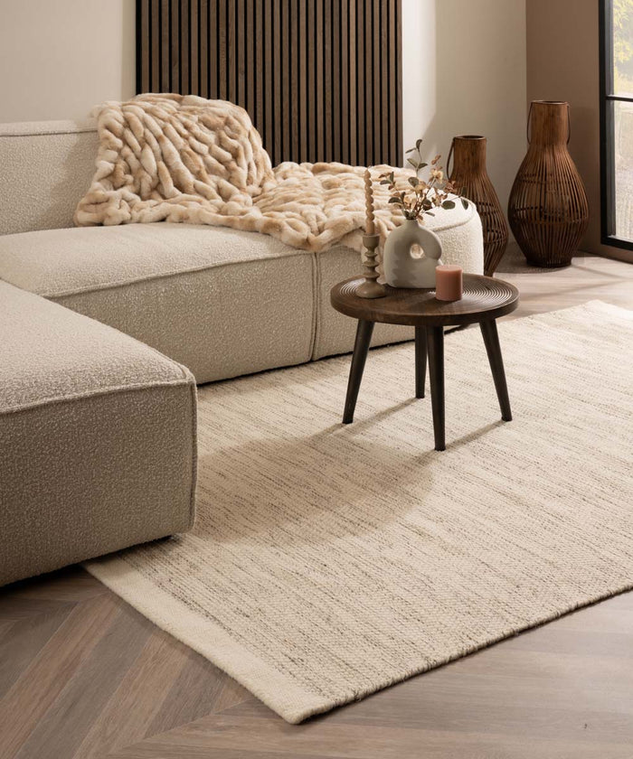 Nordic Weavers Wollen vloerkleed - Ulstein wit|grijs - 160x230 cm
