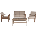 Beliani - MANILA II - Loungeset voor 4 - Donker houtkleur - Acaciahout