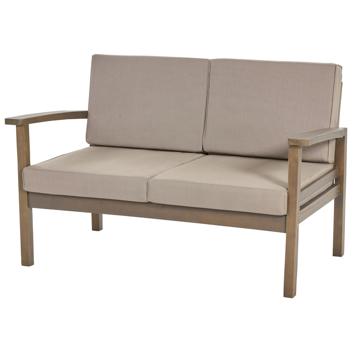 Beliani - MANILA II - Loungeset voor 4 - Donker houtkleur - Acaciahout