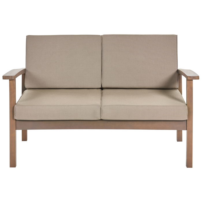 Beliani - MANILA II - Loungeset voor 4 - Donker houtkleur - Acaciahout