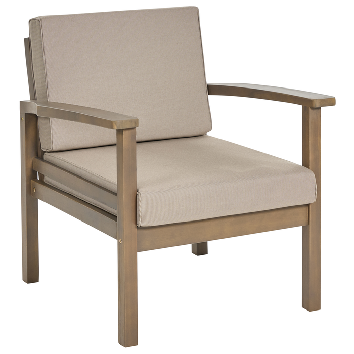 Beliani - MANILA II - Loungeset voor 4 - Donker houtkleur - Acaciahout
