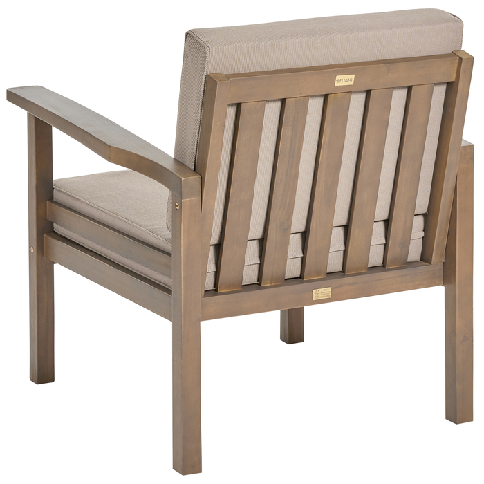 Beliani - MANILA II - Loungeset voor 4 - Donker houtkleur - Acaciahout
