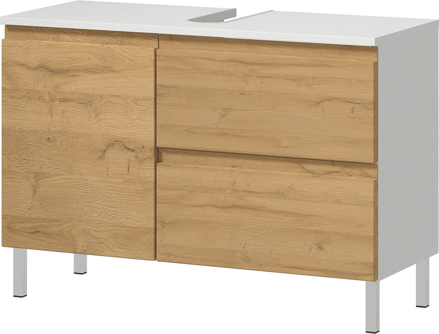Germania Torrance Wastafelonderkast 80 cm Wit | Eiken
