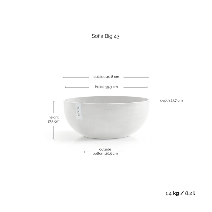 Ecopots Sofia Big 43  Pure White