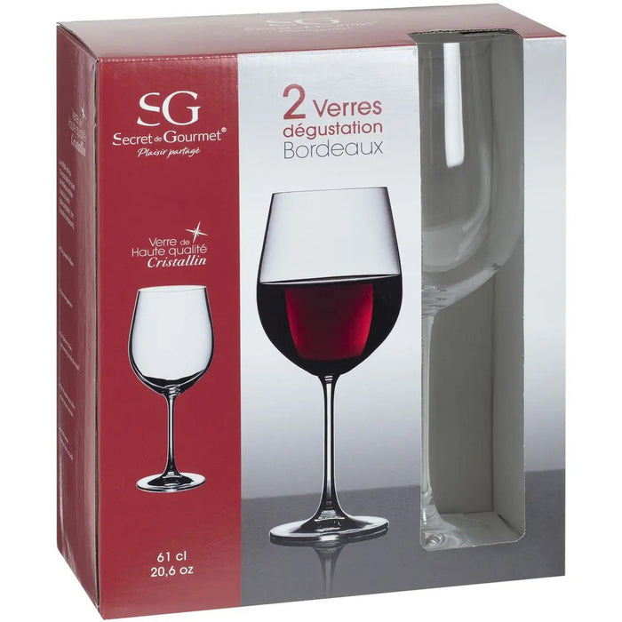 Secret de Gourmet Wijnglazen - 2x stuks - rode wijn - 610 ml