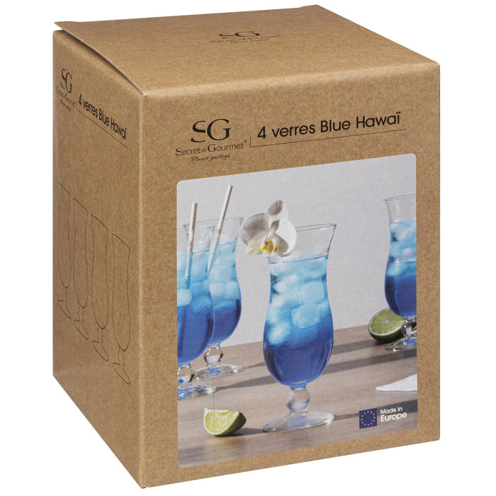Secret de Gourmet Cocktail glazen - 4x stuks - 440 ml - transparant -