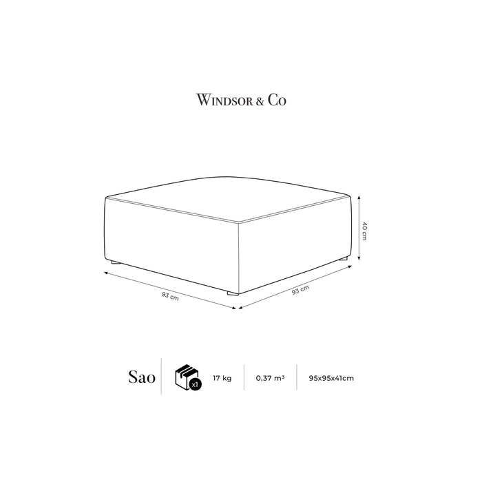 Windsor & Co Sao Hocker - Velvet  - Zwart