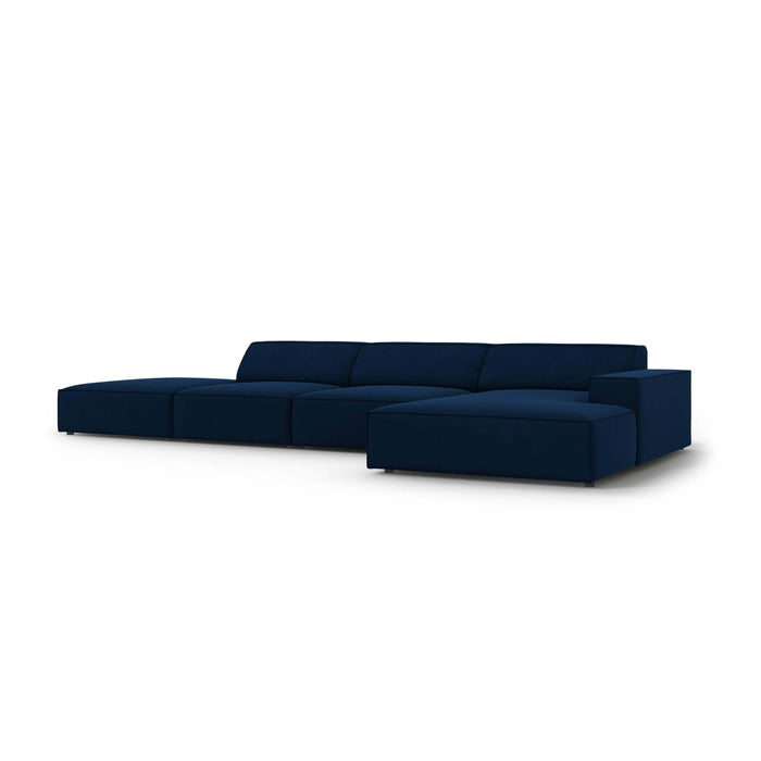 Micadoni Jodie Hoekbank Rechts - Links Open 5-zits -  Fluweel - Donkerblauw