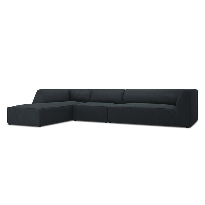 Windsor & Co Sao Hoekbank met Chaise Longue Links - 5-zits - Ribstof - Blauw